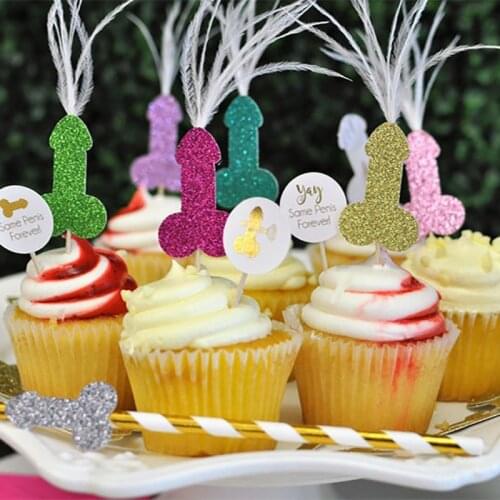 Glitter straw cake cupcake topper table Confetti Wedding bridal Shower bride to be Bachelorette hen Party Anniversary decoration