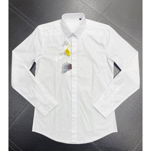 Brand Shirt Men Long Sleeve Slim Chemise homme High Quality Embroidery Cotton Business Male Dress Shirts Plus size Camisas