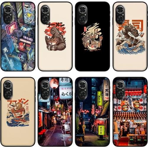 Japan series phone case For huawei honor 30 50 pro 50se play 5t 4 , Protective silicone case for huawei nova 7 8 p50 pro