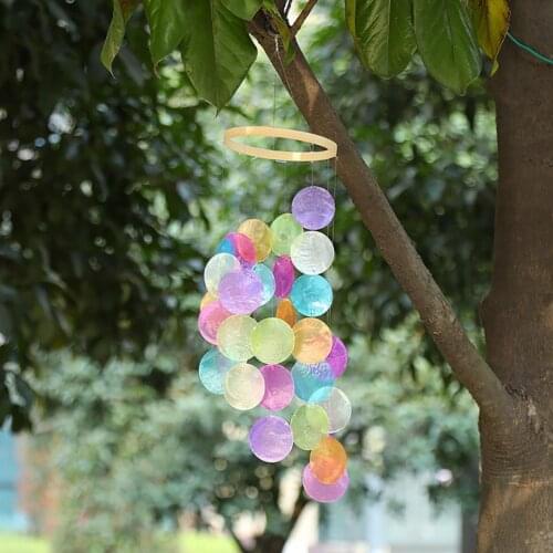 Colorful Shells Wind Chime Handmade Home Decor Wind Chime Multi-Color Delicate Indoor Hanging Wind Bell for Balcony Festive Gift