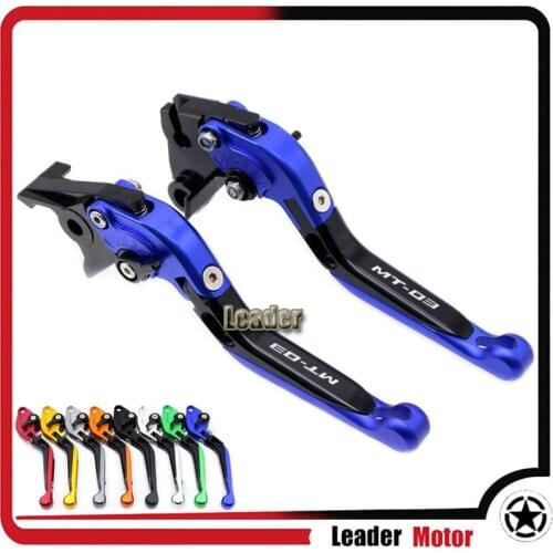 For YAMAHA MT-03 MT03 MT 03 2005-2011 Motorcycle Accessories CNC Folding Extendable Brake Clutch Levers LOGO MT-03