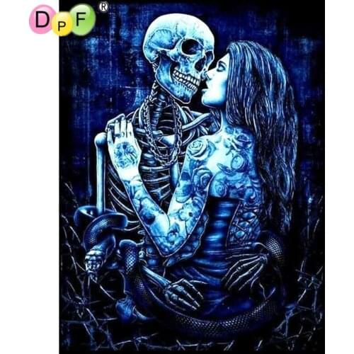 DPF 5D diamond painting cross stitch skull woman diy diamond painting round diamond painting embroidery mosaic decoration gift