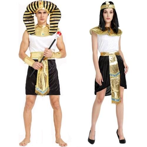Egyptian Pharaoh Cleopatra Costumes For Carnival Party Halloween Women Men Stage Couples Costumes