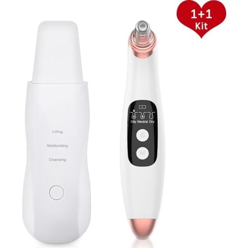 Blackhead Remover Face Skin Vacuum Pore Cleaner Suction Acne Pimple Removal Tool Vibration Skin Scrubber Black Dot Acne Needles