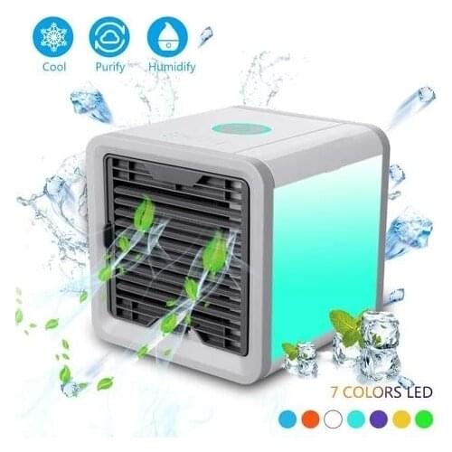 Mini Air Cooler Air Personal Space Cooler The Quick With 7 Colors Light Desktop Air Conditioner Air Cooling Fan Dropshipping