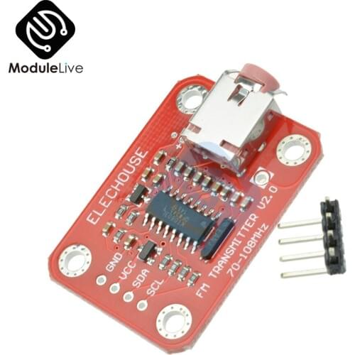 FM Radio Transmitter Module V2.0 Digital Radio Transmitter Board for Arduino TTL MIC VCC SDA SCL 3V 5V