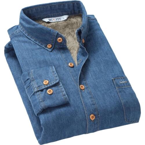 2017 Autumn and Winter thick plus cashmere warm shirt men long-sleeved slim cotton men shirts brand denim shirt mens camisa 4XL