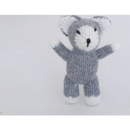 Soft Newborn Teddy Toy Photography Props Handmade Knit Teddy Bear Toy Baby Girl Boy Shower Gift