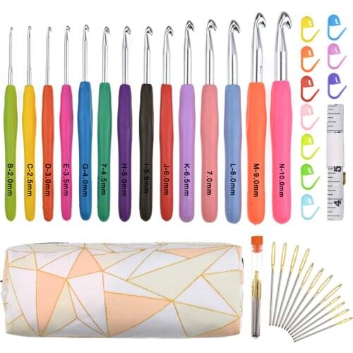 72pcs/set Crochet Hook Set Knitting Needle Kit DIY Manual Knitted Storage Bag Knitting Knit Weave Yarn Crafts Tools