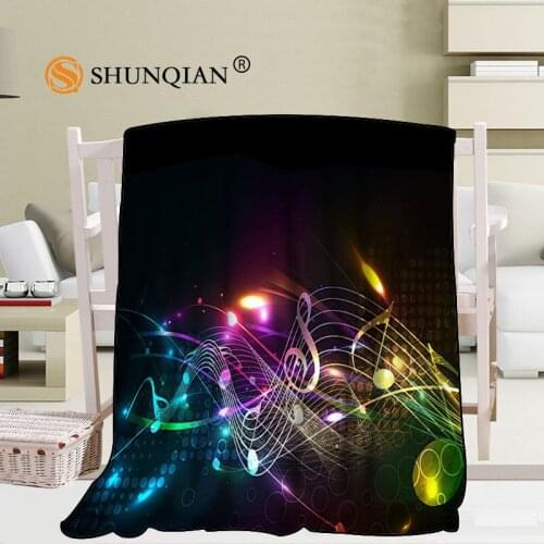 Custom Music Note Blanket Blending Fabric 56x80inch 50X60inch 40X50inch Sofa Bed Throw Blanket Kid Adult Warm Blanket