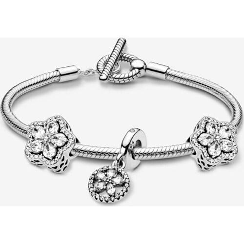 2020 Winter New Crystal Beautiful Snowflake Bracelet Set,Sweet Lovely Jewelry For Girlfriend Romantic Birthday Or Christmas Gift