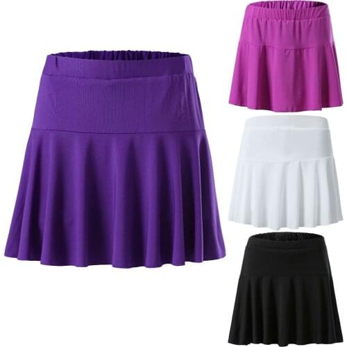 New Arrival Pleated Skirt Shorts Fitness Quick Drying Polyester Elastic Waistband Women Skorts Sporty With 4 Colors Choice F005