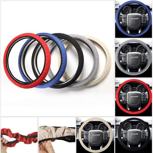 Braid On Steering Wheel Car Steering Wheel Cover With Needles and Mesh fabric Diameter 36-38cm Auto Car Accessories #266320