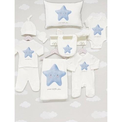 Organic 11Parça Jacquard Hospital Output-Pure Baby Series Baby Set Lux 100 Cotton High Quality