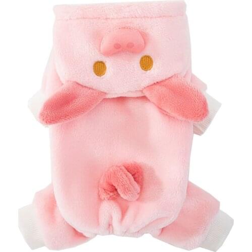 Autumn Puppy Three-dimensional Piggy Overalls Winter Dog Warm Jumpsuit Clothes For Small Medium Dogs For Frence Bulldog Yorkies