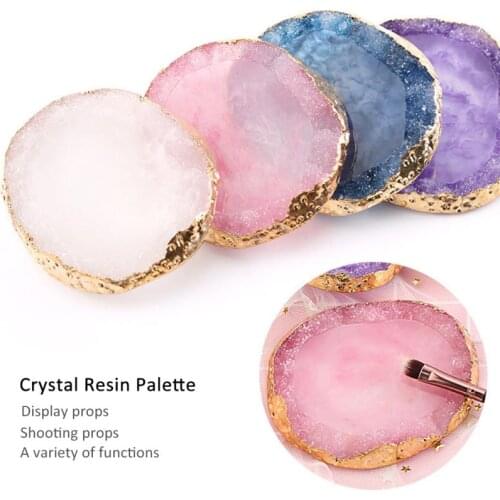 Golden Edge Nail Art Painting Palette Agate Mix Resin Stone Pigment Holder Lasting Waterproof Nail Art Equipment Dropshipping