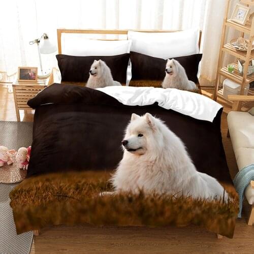 Dropshipping SINGLE only 1 Pillowcase Bedding For Boys Duvet Cover Set Bedding Dog N55 Animal Cartoon Christmas Single size