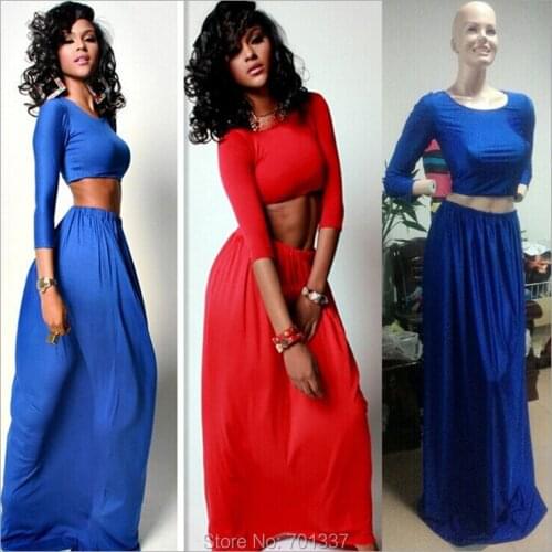 Sexy Club Stage Celebrity Bandage Bodycon Fashion Blue O Neck Long Dress S--L N1100