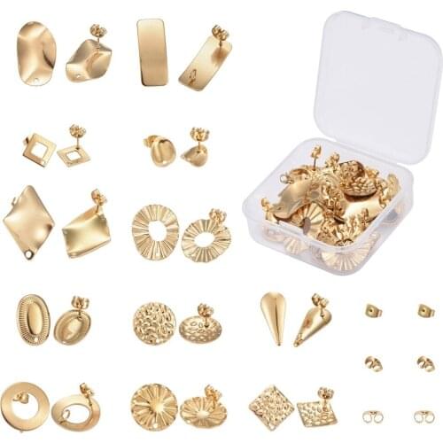 Creative Personality Stainless Steel Studs with Earplugs DIY Earrings Ornament Accessories Wholesale gold earrings