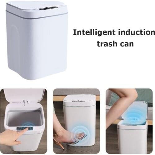 14L Intelligent Trash Can Automatic Smart Sensor Garbage Dustbin Home Electric Rubbish Waste Bin for Kitchen Bathroom Toilet
