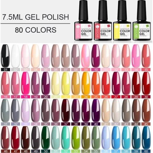 UR SUGAR 7.5ml Glass Bottle Nude Pink Brown Gray Spring And Summer Soak Off Nail Polish For Nail Art Salon Starter