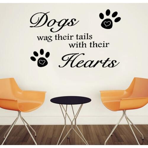Vinyl Art Removable Poster Mural Dogs wag their tails Wall Sticker Home Decoration Beuaty Kidsroom Decor Decals LX89
