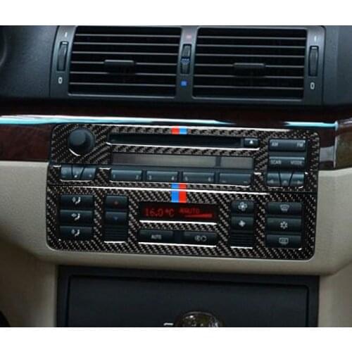 Real Carbon Fiber Inner Central CD Volume Cover For BMW 3 Series E46 1998-2005 Left Hand Drive