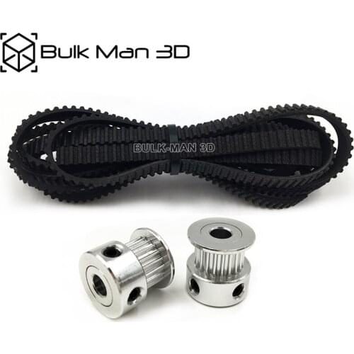 High quality GT2 20 teeth 5mm/6.35mm/8mm bore timing belt pulley with matched 3m timing belt