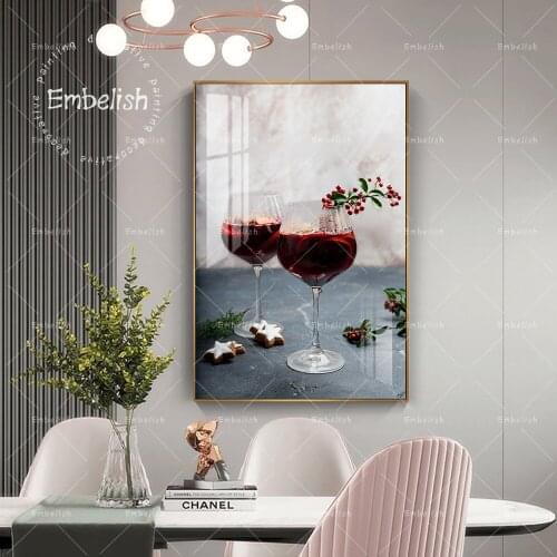 1 Pieces Watercolor Cookies Red Berries Wine Kitchen Home Decor Pictures Dining Room Wall Art Posters HD Spray Canvas Paintings