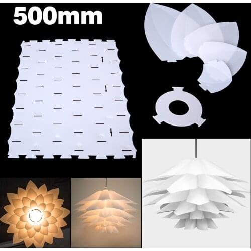 1PC Lotus Lampshades 50cm Modern DIY Lotus Lampshade Jigsaw Chandeliers Light Shade Home Cafe Bar Easy To Clean And Dry