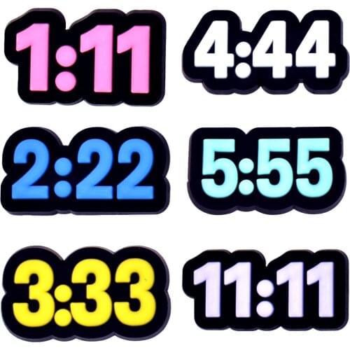 1PCS Number Icon Shoes Charms Pink Fashion Croc Accessories For Kids Party Gifts Time Colorful Hole Slipper Buckle Decor