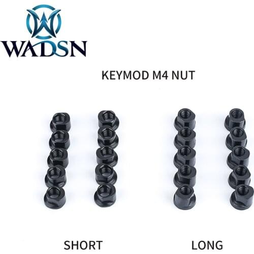 WADSN 10 pcs/slot Airsoft Keymod M4 Short Long Nut Fitting Steel Hunting Gun Keymod Nut Rail Sections Replacement Accessories