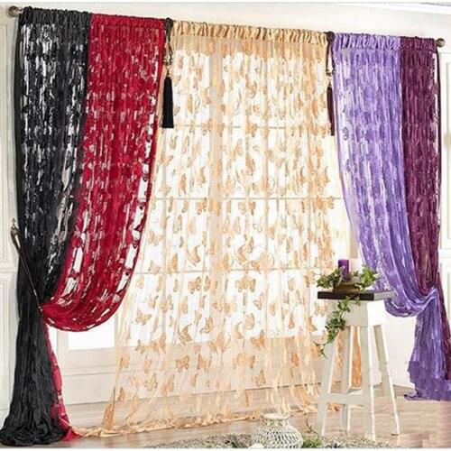 100X200cm Butterflies Curtain for Window Door Home Living Room Decoration