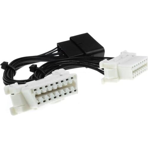 2 in 1 16 Pin OBD Connectors Car OBD2 Extension Cable ELM327 Adapter For Chrysler Saab Lincoln Mercury