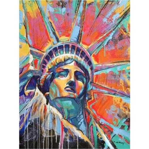 5D DIY Handmade Diamond Painting American Statue Of Liberty Watercolor Embroidery Mosaic Cross Embroidery Decoration FC655
