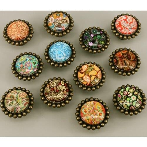 One Piece Retro Flower Vintage Furniture Cabinet Door Handles For Wardrobe Kitchen Knobs Drawer Pulls