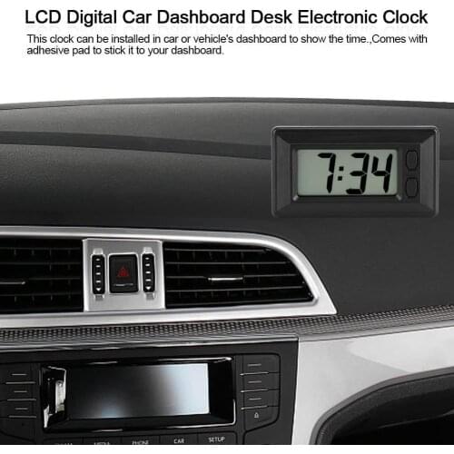LCD Digital Table Car Dashboard Desk Electronic Clock Date Time Calendar Display Ultra-Thin Electronic Clock Electronic Clock