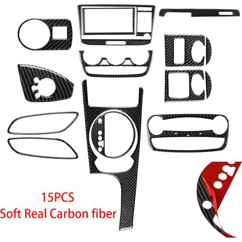 15PCS Real Carbon Fiber Interior Decorative Cover For Audi TT 8N 8J MK123 2008-2014