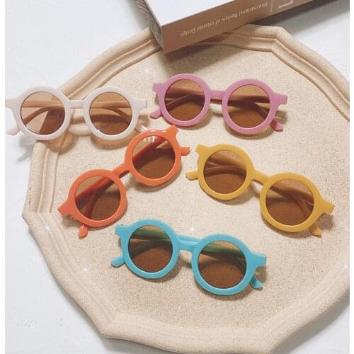 Children Boy Girl Cute Leopard Double Color Cartoon Shape Round Sunglasses Kids Vintage Sunglasses UV400 Protection Classic