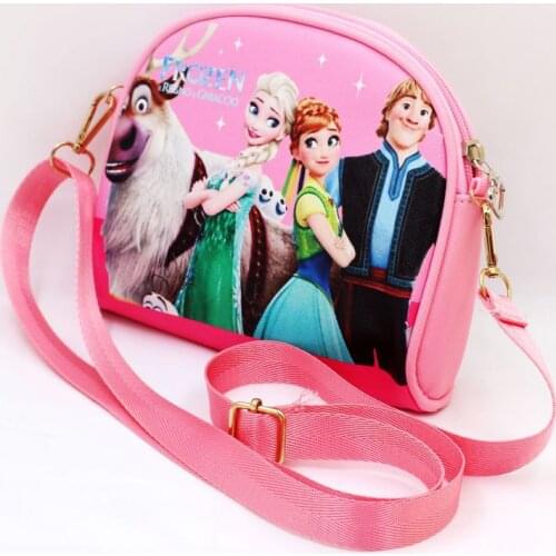 Disney Mickey Minnie Princess women pu bag shoulder cartoon diagonal bag frozen Elsa handbag lady bag gift change wallet