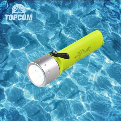 Topcom ABS Small Diving Flashlight 3W XML-T6 LED Diving Light Waterproof Underwater 30m Diving Torch For Diving Finshing
