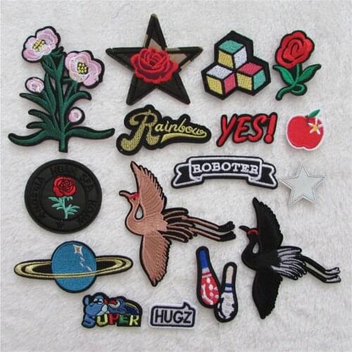 Hot sale fashion Embroidery hot melt adhesive applique embroidery patch DIY clothing accessory patches 1pcs sell C5836-C5853