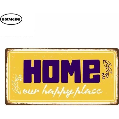 HotMeiNi 13cm x 6.5cm for Home Our Happy Place Sign Funny Car Stickers Vinyl Waterproof RV VAN Car Accessories JDM Anime Sign