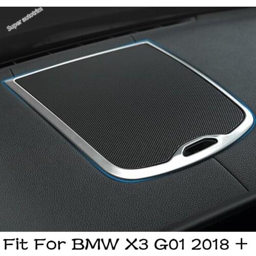 Lapetus Car Interior Dashboard Stereo Speaker Audio Sound Cover Trim Stainless Steel Accessories Fit For BMW X3 G01 2018 - 2021