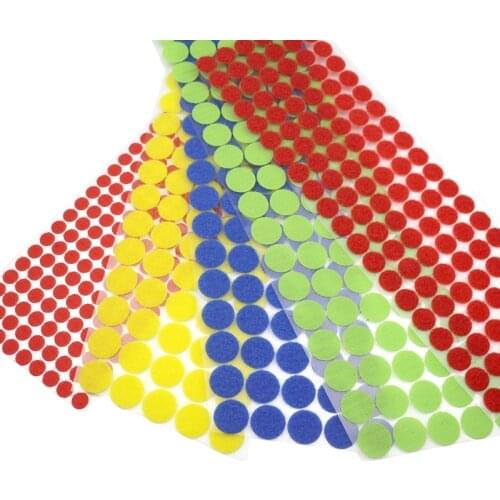 100Pairs Color 10mm-25mm Adhesive Fastener Tape Dots Sticky Back Hook And Loop Magic Sticker Double Sided Round Self-Adhesive