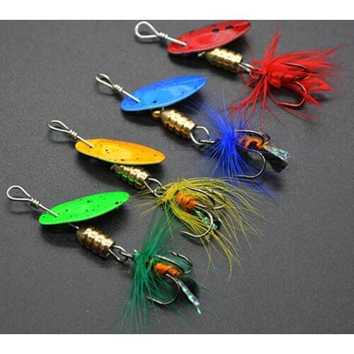 L008M Mix 4pcs/set Fishing Lure fishing spoon metal fishing lure bait spoon spinning spoon rotary spoon
