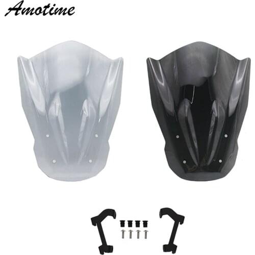 Windshield Windscreen with Mounting Bracket For YAMAHA MT07 MT 07 2014 2015 2016 2017 FZ-07 FZ07 FZ 07 Wind Deflectors