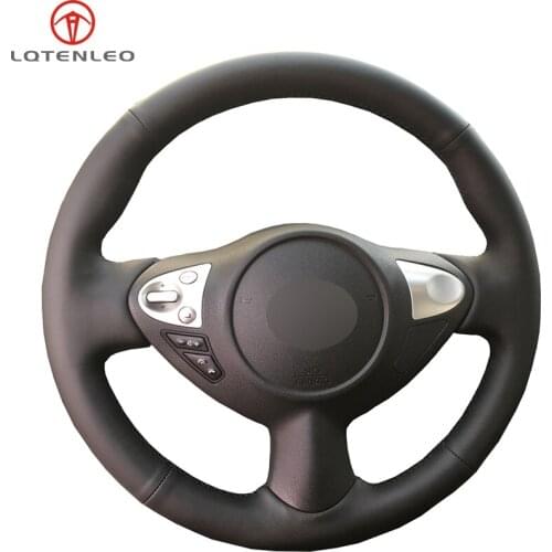 LQTENLEO Black Artificial Leather DIY Car Steering Wheel Cover For Infiniti FX FX35 FX37 FX50 QX70 Nissan Juke Maxima Sentra SV