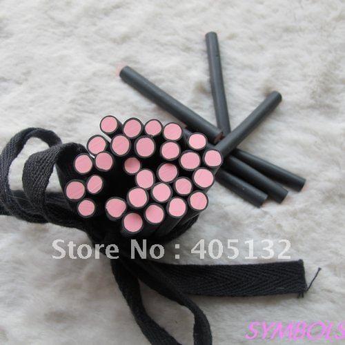 M-43 Free Shipping 100pcs 5mm Pink&Black Cane Polymer Clay Cane Fancy Nail Art Polymer Clay Cane