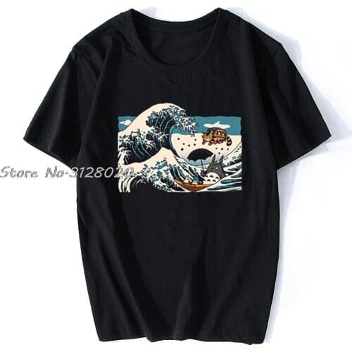 Totoro Studio Ghibli Harajuku T Shirt Men Ullzang Vintage Funny Cartoon T-shirt Miyazaki Hayao 90s Tshirts Cute Top Tees
